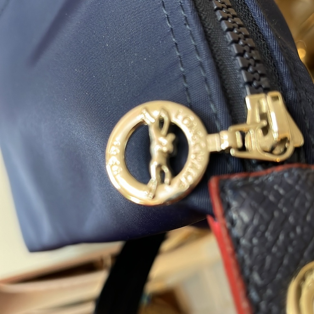Longchamp Navy Tote with Red Accents - Picture 3 of 11